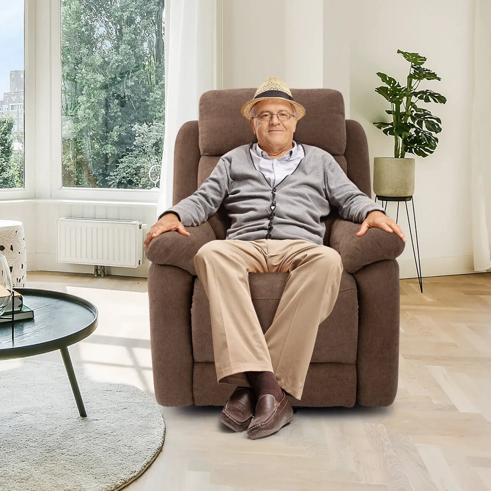 Power Lift Recliner Sofa with Side Pocket and Remote Control by DirectDeals