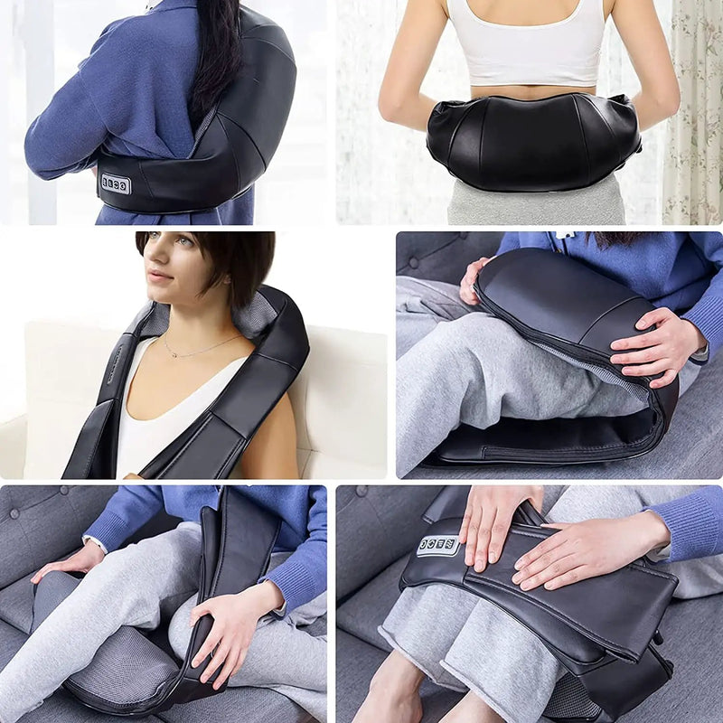 Electric Back and Neck Kneading Shoulder Massager with Heat Straps by DirectDeals