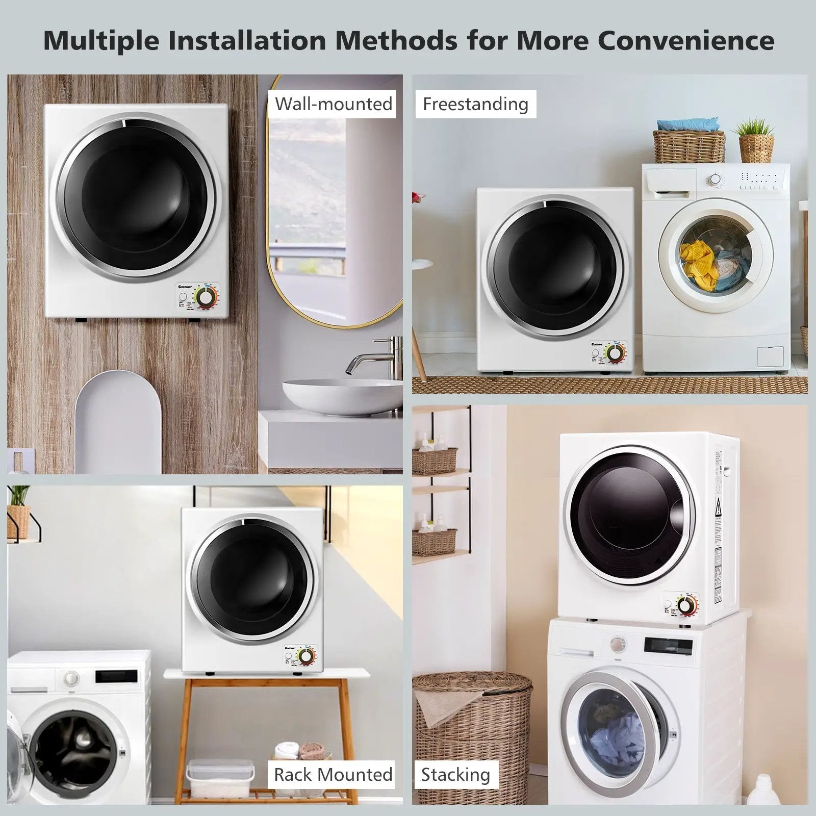 1.5 Cu .ft Clothes Dryer with with Stainless Steel Wall Mount by DirectDeals