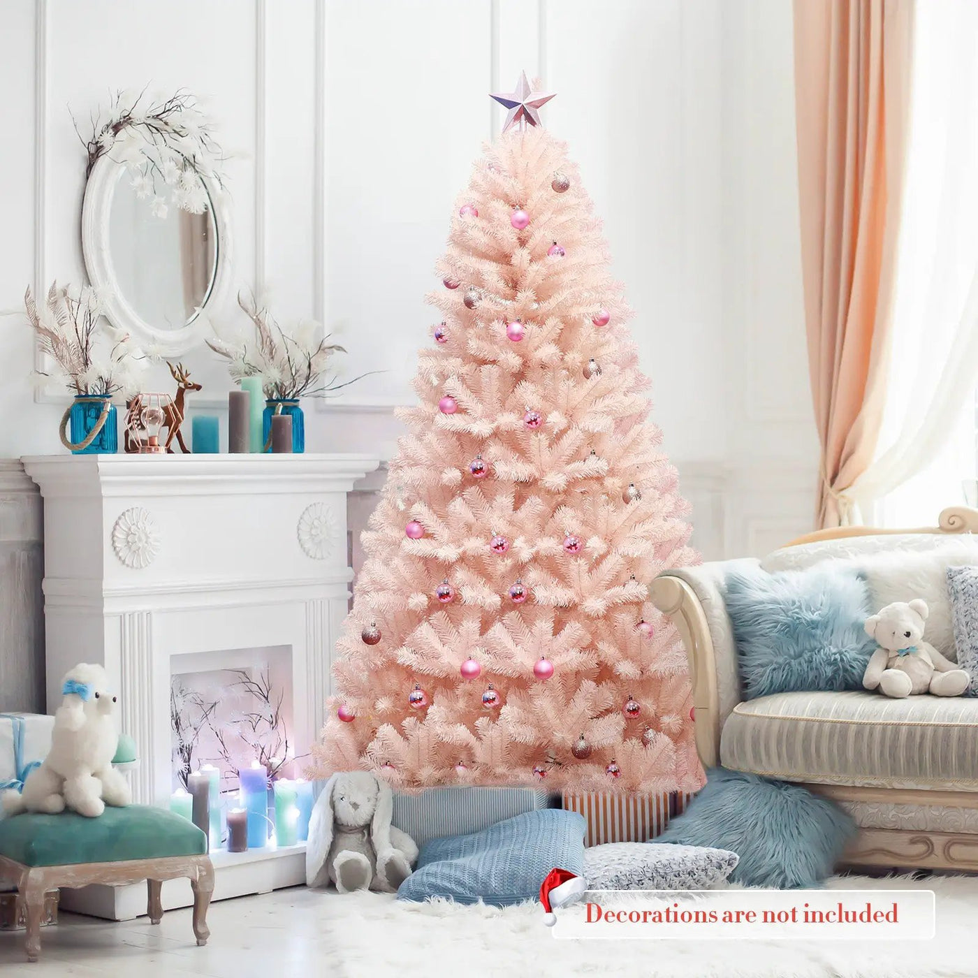 6/7 Feet Artificial Christmas Tree Hinged Full Fir Tree by DirectDeals
