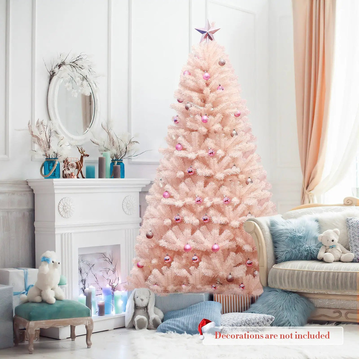 6/7 Feet Artificial Christmas Tree Hinged Full Fir Tree by DirectDeals