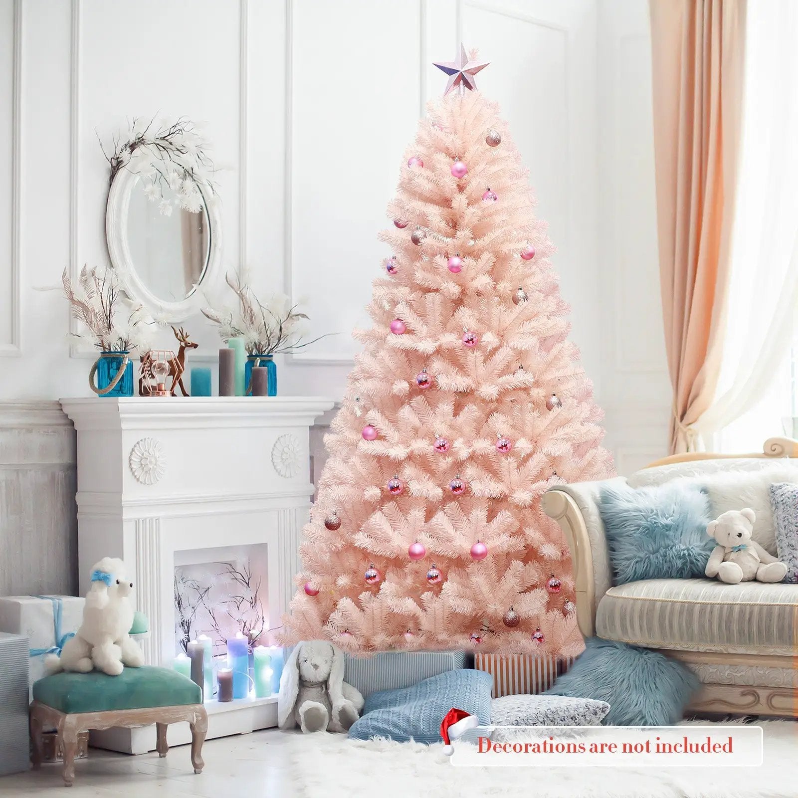 6/7 Feet Artificial Christmas Tree Hinged Full Fir Tree by DirectDeals