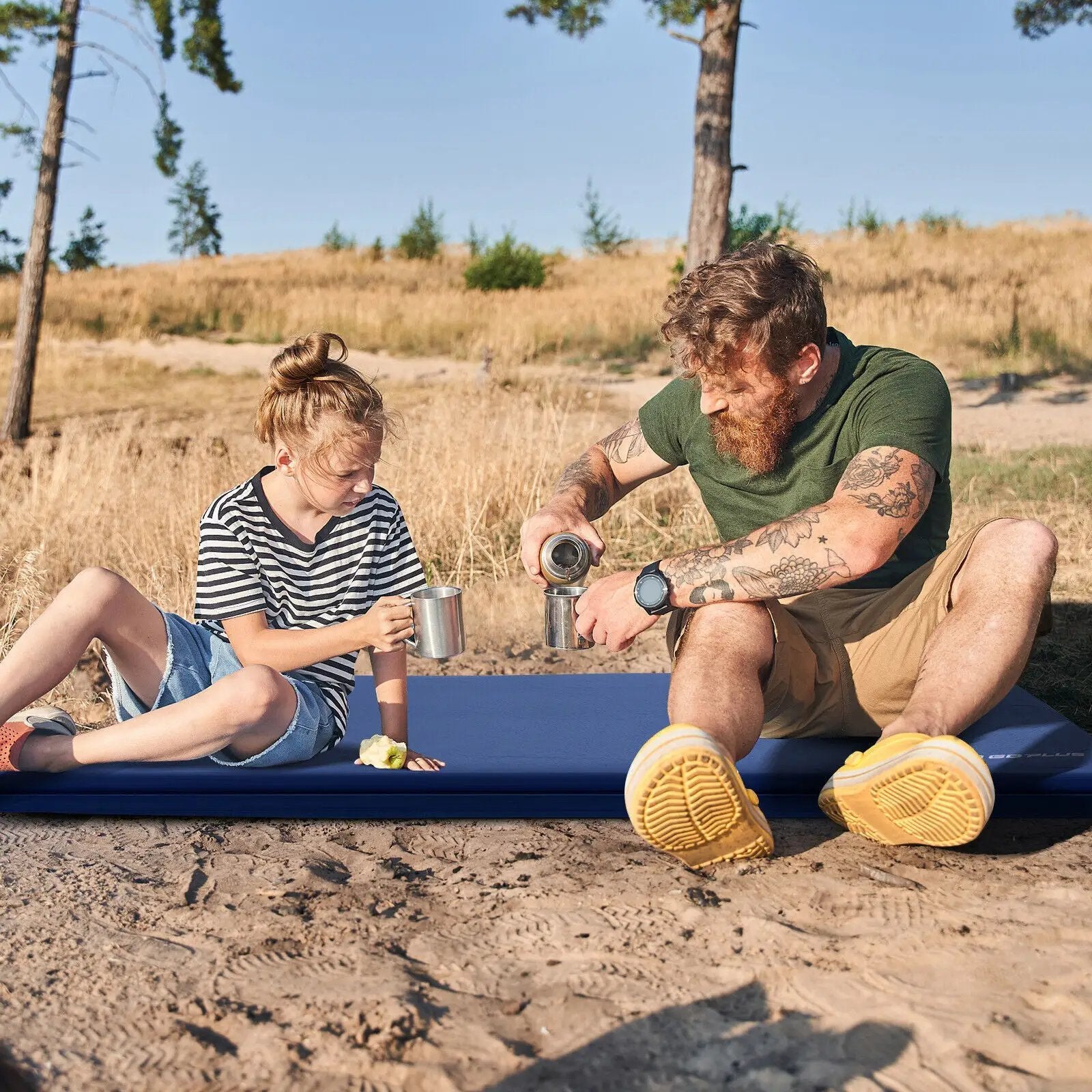 Self-inflating Lightweight Folding Foam Sleeping Cot with Storage bag by DirectDeals