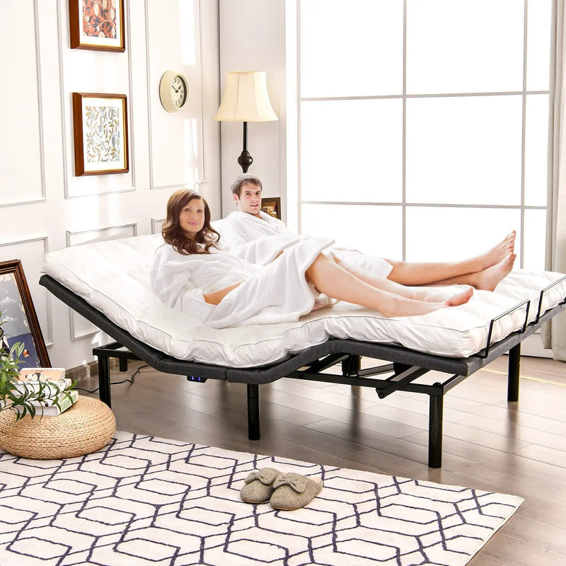 Queen Size Adjustable Bed Base Electric Bed Frame with Massage Modes by DirectDeals