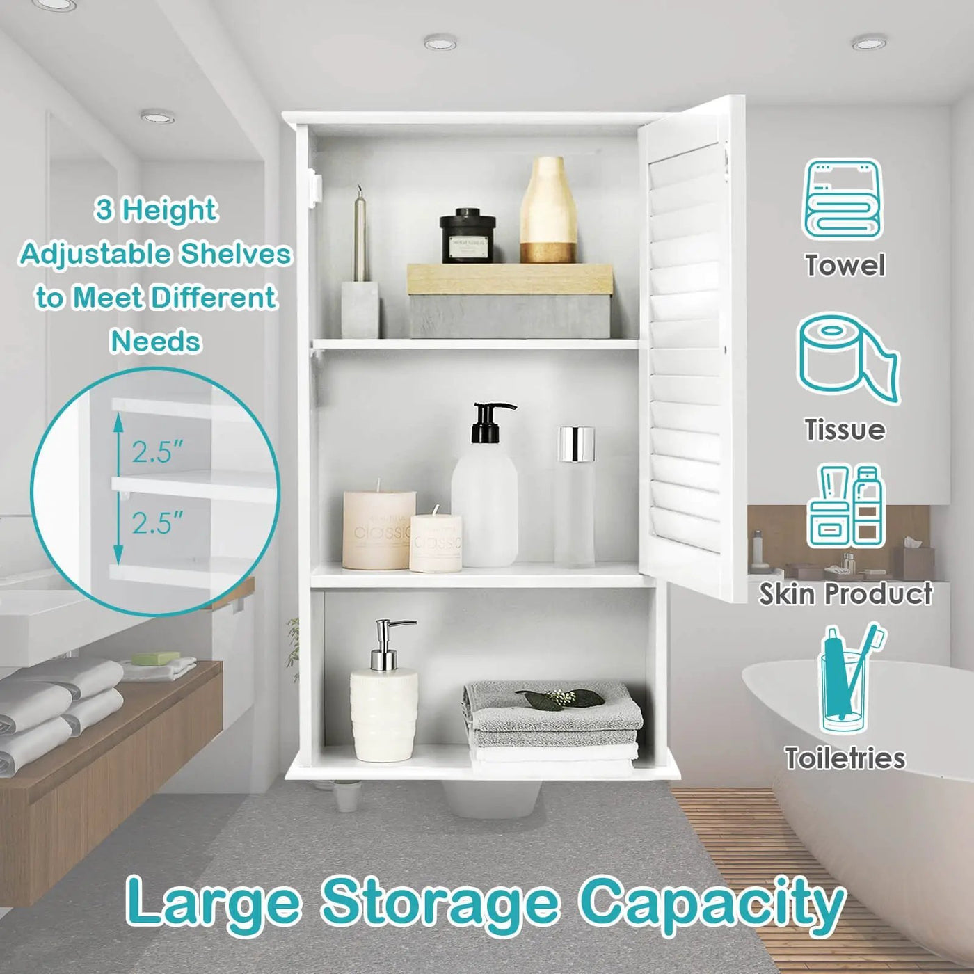 27.5 Inch H Wall Hanging Bathroom Storage Cabinet by DirectDeals