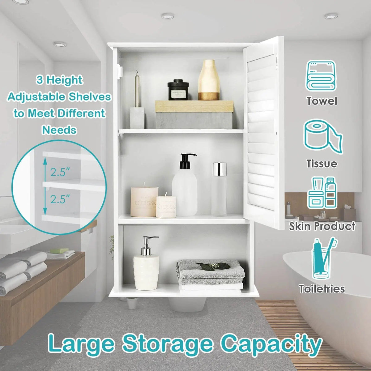 27.5 Inch H Wall Hanging Bathroom Storage Cabinet by DirectDeals