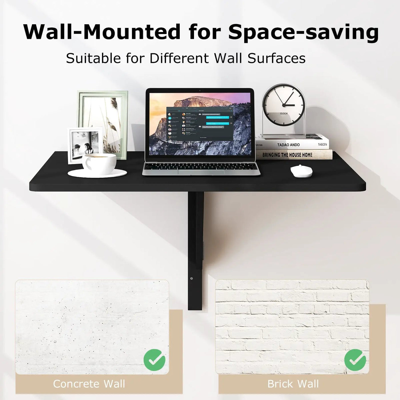 31.5 x 23.5 Inch Wall Mounted Folding Table for Small Spaces by DirectDeals