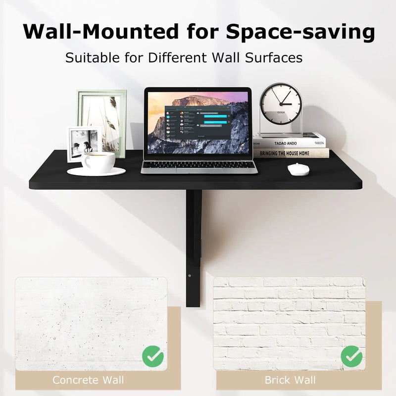 31.5 x 23.5 Inch Wall Mounted Folding Table for Small Spaces by DirectDeals