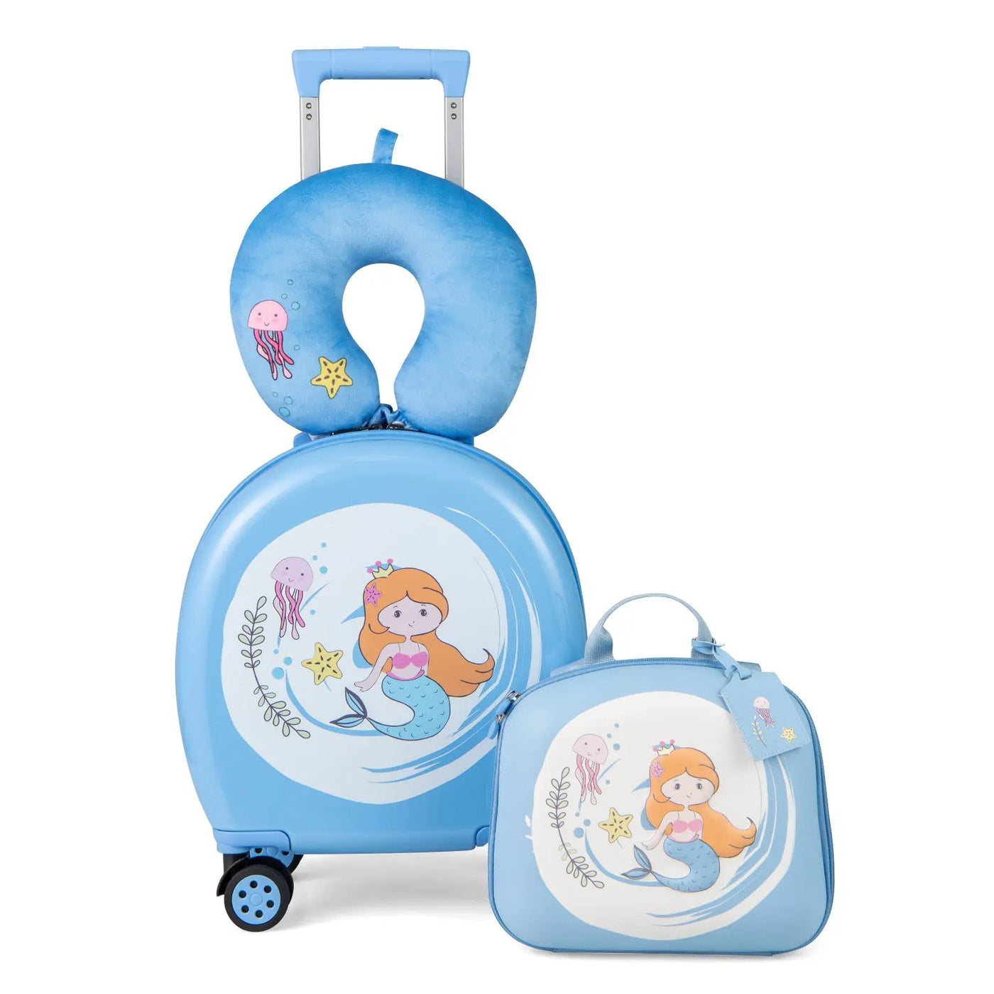 Kids Luggage Set with 14 Inches Carry-on Hardside Spinner Toddler Luggage and 10 Inches Backpack by DirectDeals