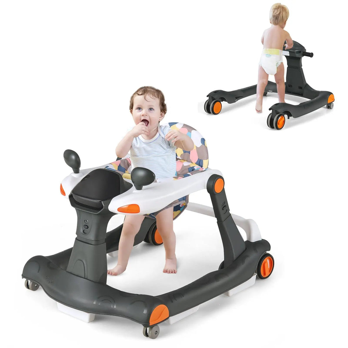 2-in-1 Foldable Activity Push Walker with Adjustable Height by DirectDeals