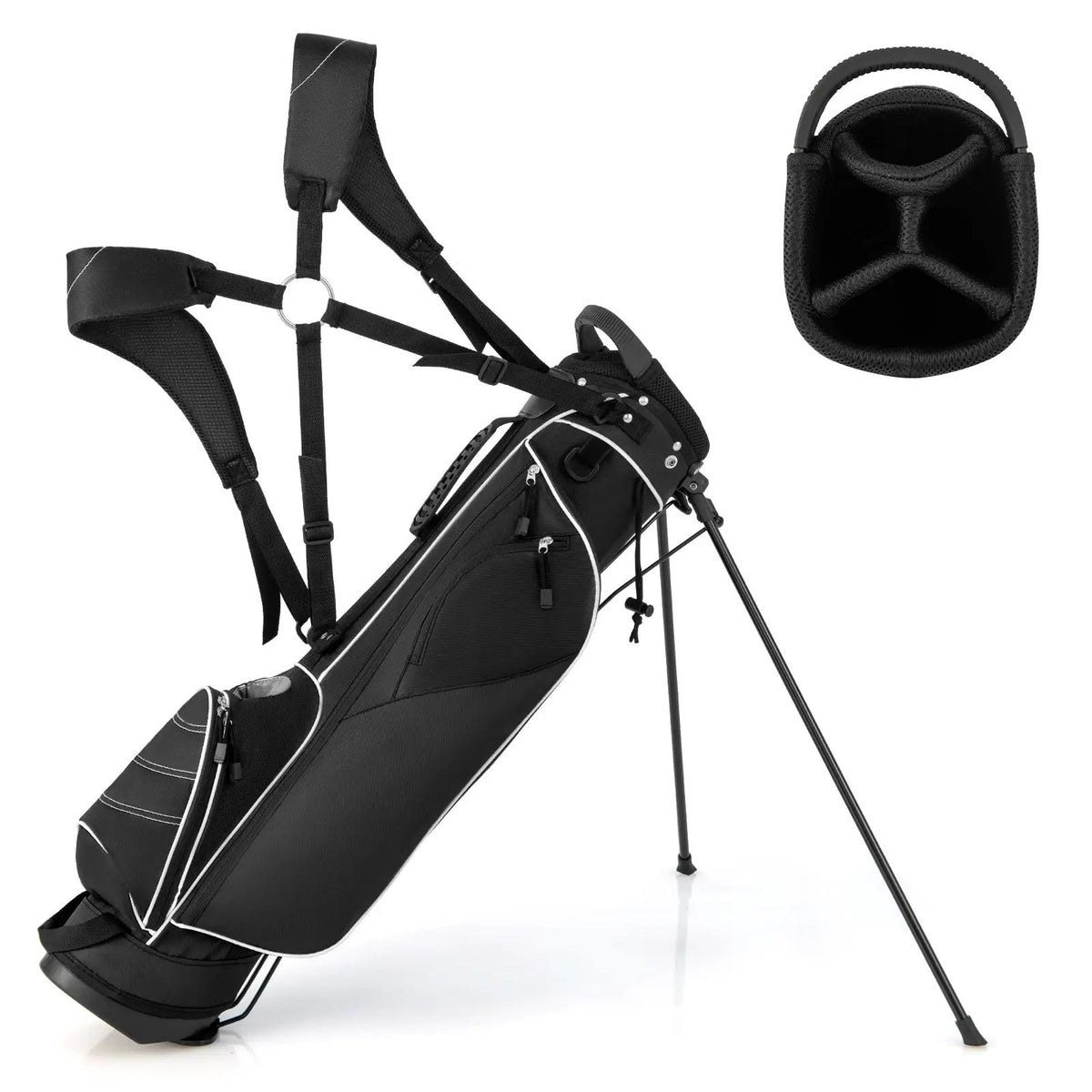 Golf Stand Cart Bag with 4 Way Divider Carry Organizer Pockets by DirectDeals