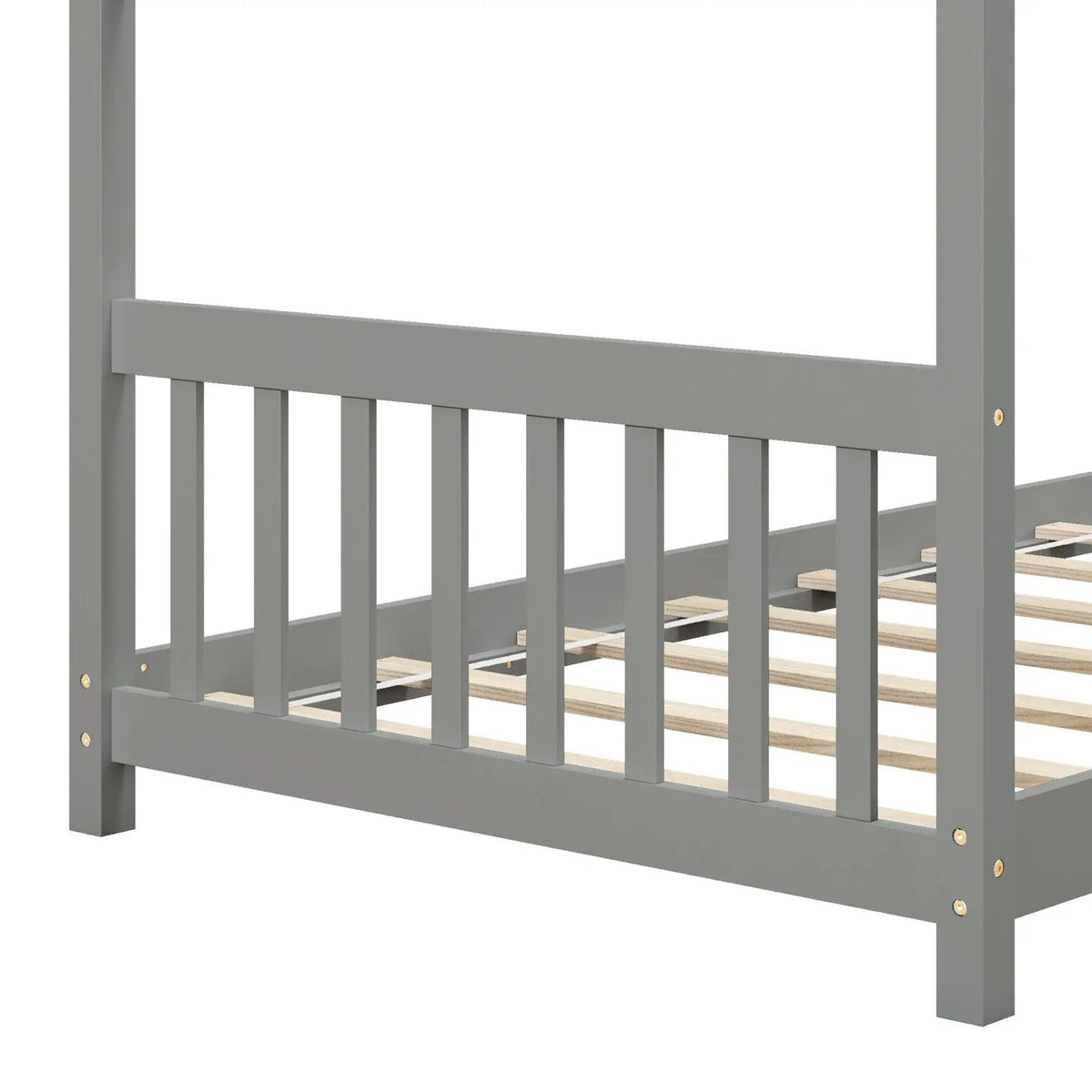 Twin Size Wooden House Bed with Roof by DirectDeals