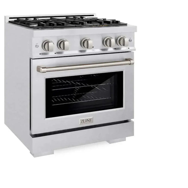 ZLINE 30" Select Gas Range Convection Gas Oven DuraSnow® Stainless Steel HGRS-30 by Farmhouse Kitchen and Bath