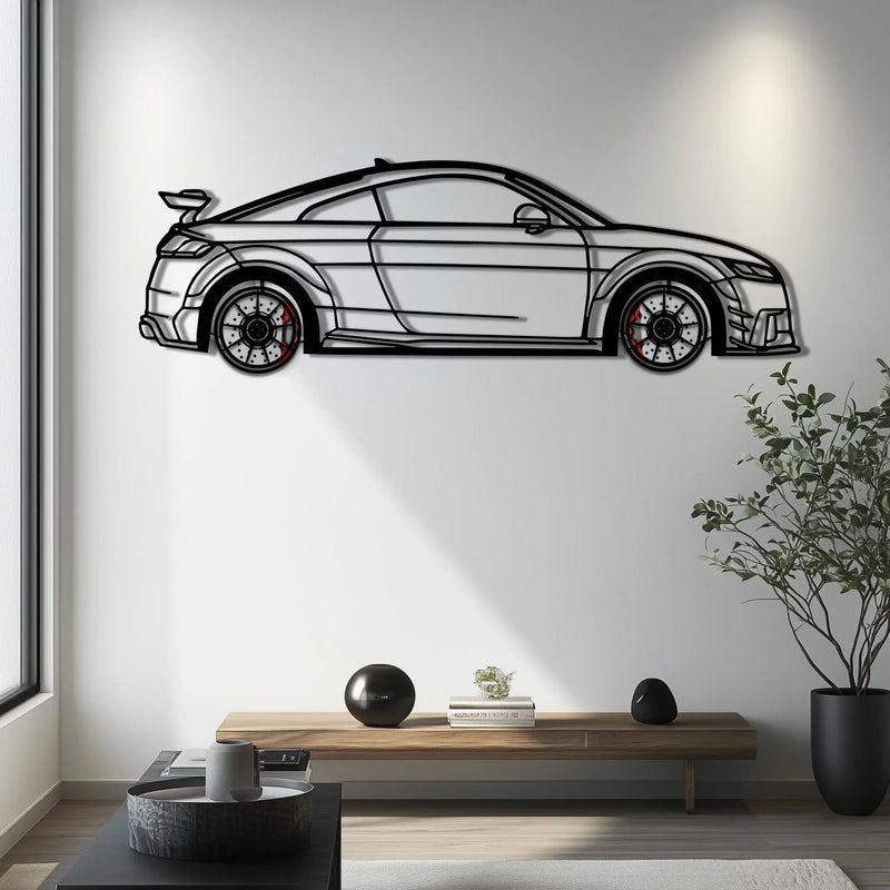 Audi TT Metal Car Wall Art with Rotating Wheels - Iconic Sports Coupe Silhouette Decor - Interactive Automotive Wall Art- KAFMEKA099 by Enova Art