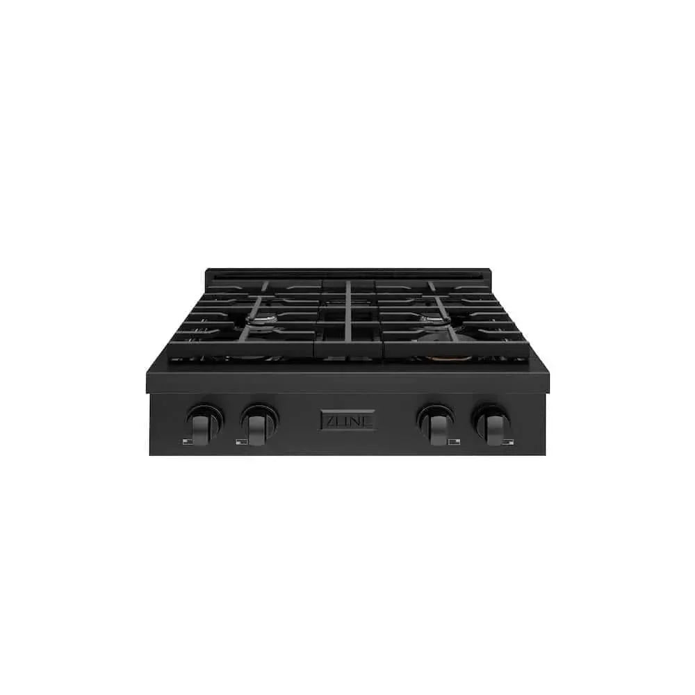 ZLINE 30" Paramount Gas Rangetop Black Stainless Steel SRTB-30 by Farmhouse Kitchen and Bath