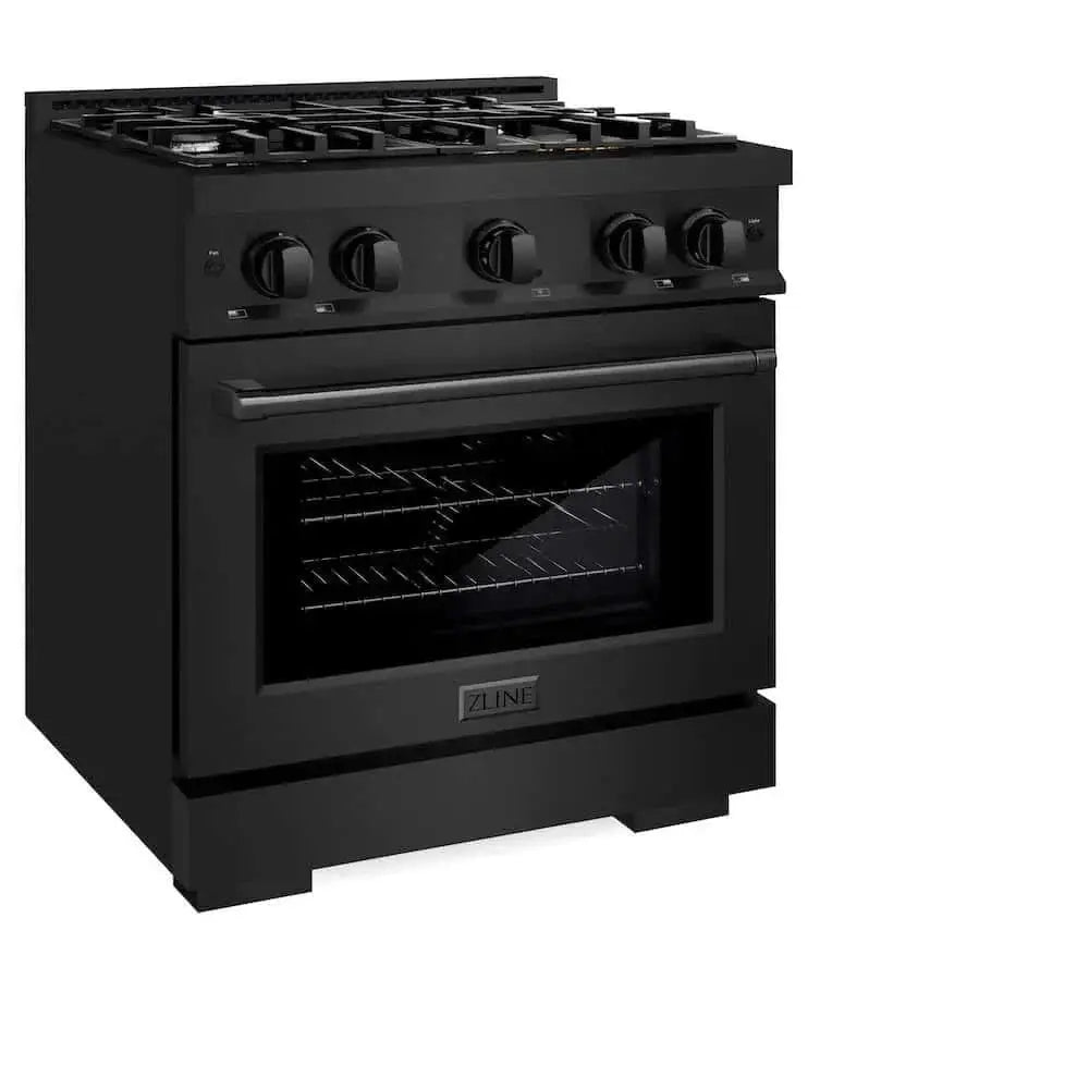 ZLINE 30" Select Dual Fuel Range Gas Cooktop Electric Convection Oven Black Stainless Steel HDRB-30 by Farmhouse Kitchen and Bath