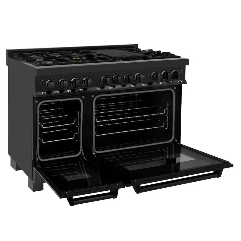 ZLINE 48" Bundle Range RAB-BR-48 & Wall Range Hood BSKBN, 2KP-RABRH48 by Farmhouse Kitchen and Bath