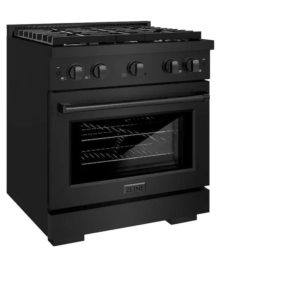 ZLINE 30"Paramount Dual Fuel Range Black Stainless Steel, SDRB-30 by Farmhouse Kitchen and Bath