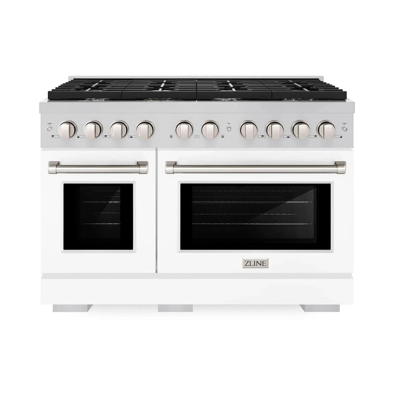 ZLINE 48"Paramount Dual Fuel Range Stainless Steel, White Matte, SDR-WM-48 by Farmhouse Kitchen and Bath