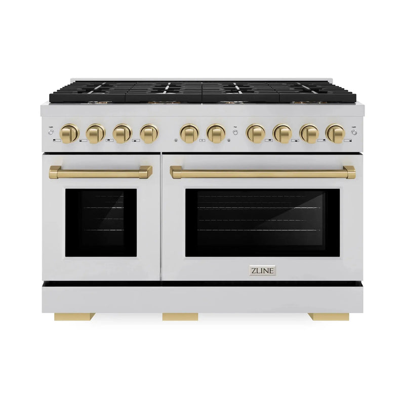 ZLINE 48"Paramount Dual Fuel Range Stainless Steel Champagne Bronze SDRZ-48-CB by Farmhouse Kitchen and Bath