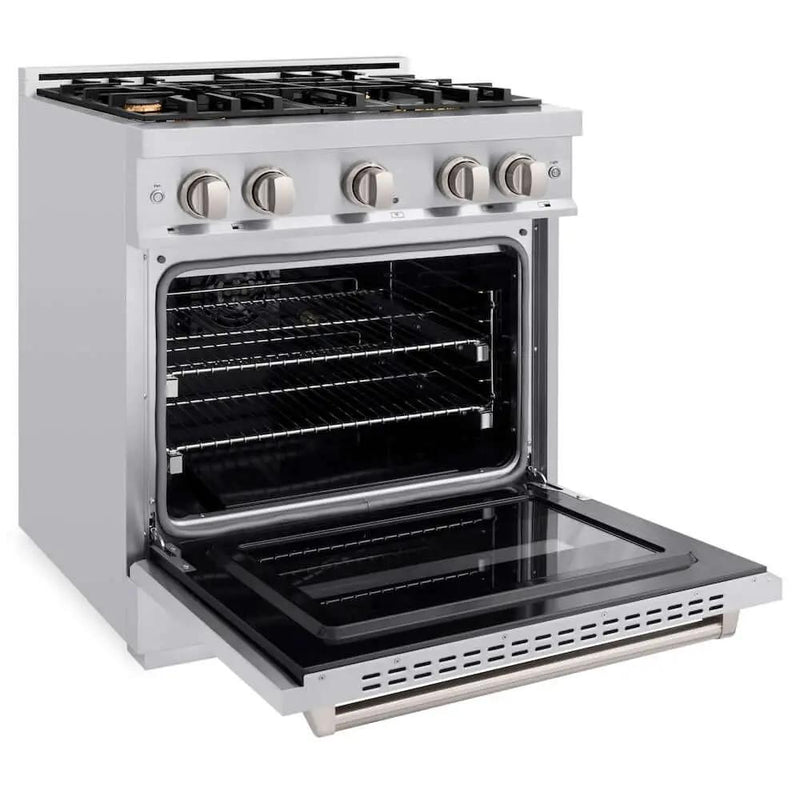 ZLINE 30" Classic Gas Range, Convection Gas Oven, Stainless Steel, Brass Burners, CGR-BR-30 by Farmhouse Kitchen and Bath
