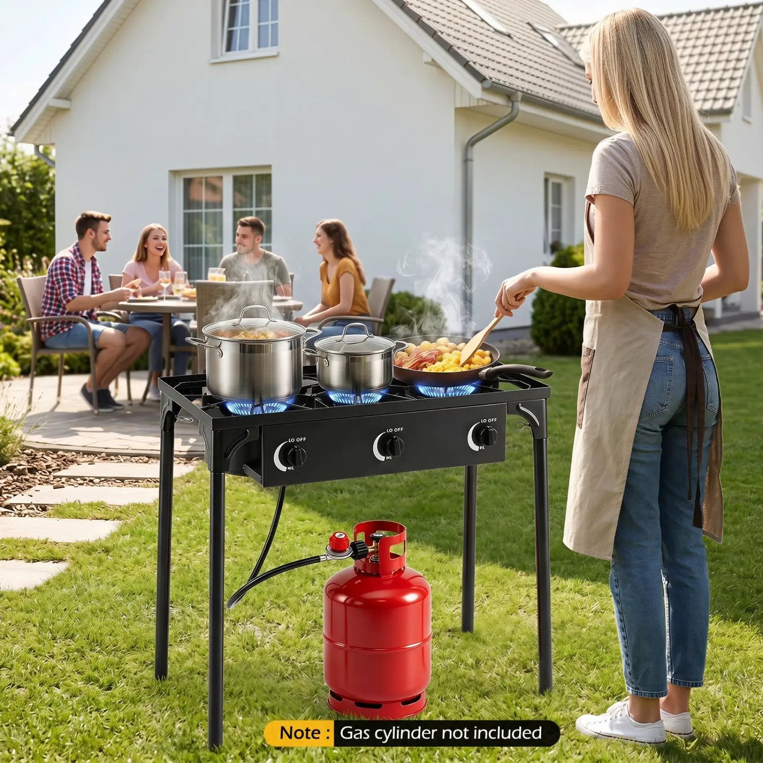 3 Burner Propane Stove 240000 BTU Outdoor Camping Grill by DirectDeals