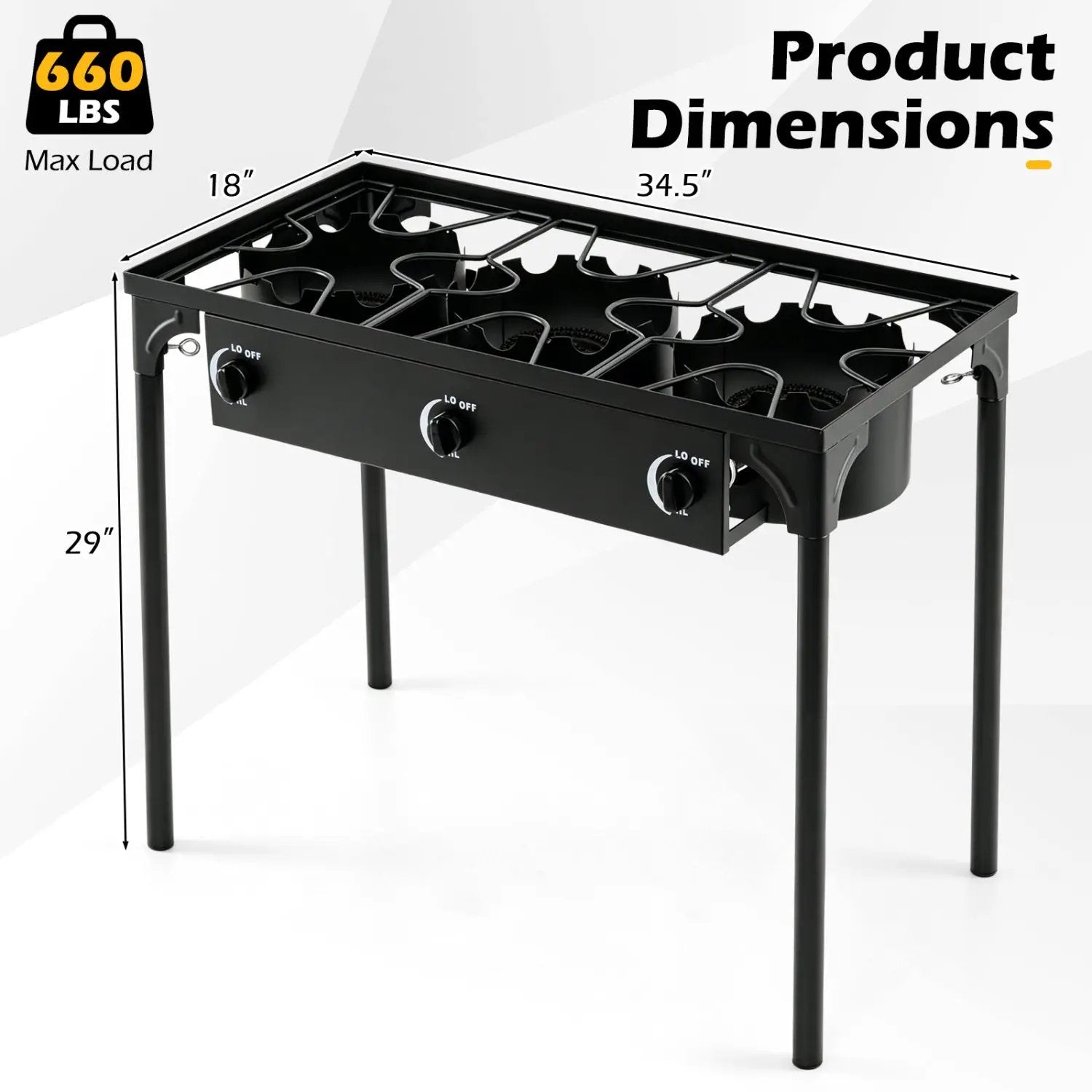 3 Burner Propane Stove 240000 BTU Outdoor Camping Grill by DirectDeals