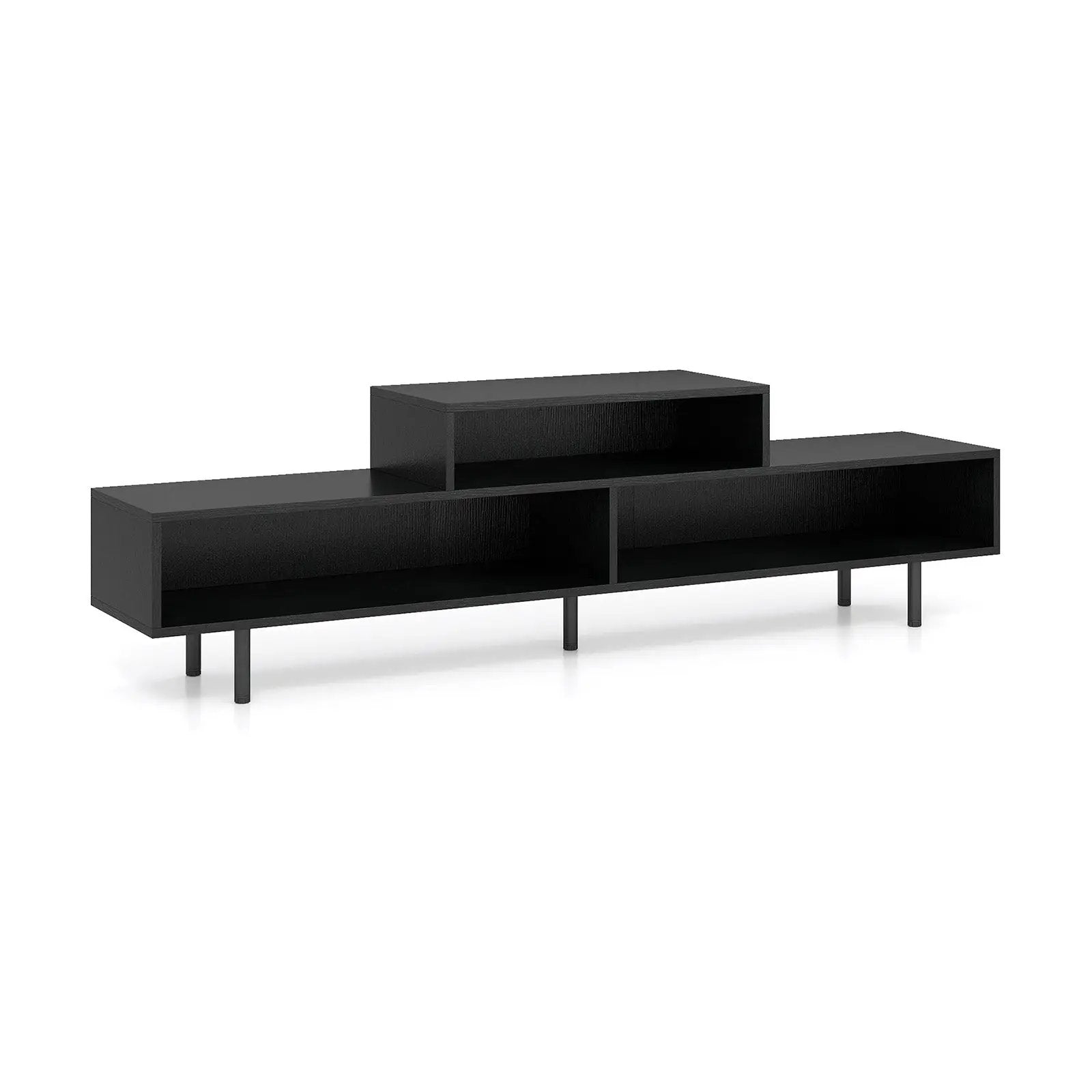 3 Cubby TV Stand for TVs up to 70 Inch with Open Storage Compartments by DirectDeals
