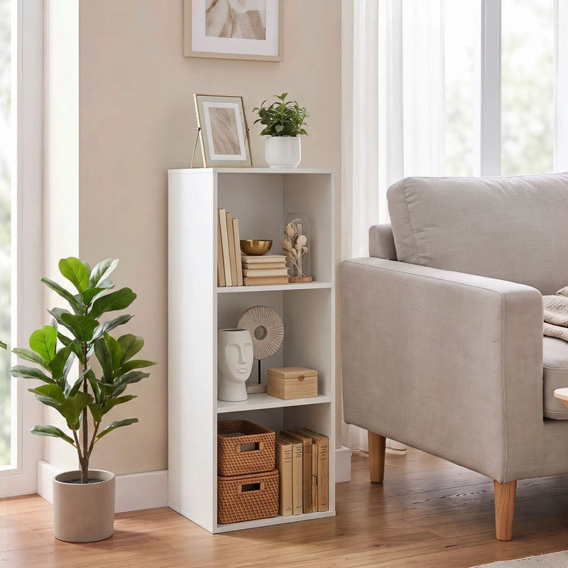 3-Cube Bookcase with Anti-Tipping Kits - White by DirectDeals