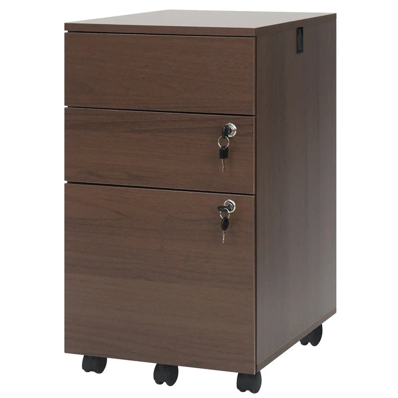 3 Drawer Filing Cabinet Locking Pedestal Desk by DirectDeals