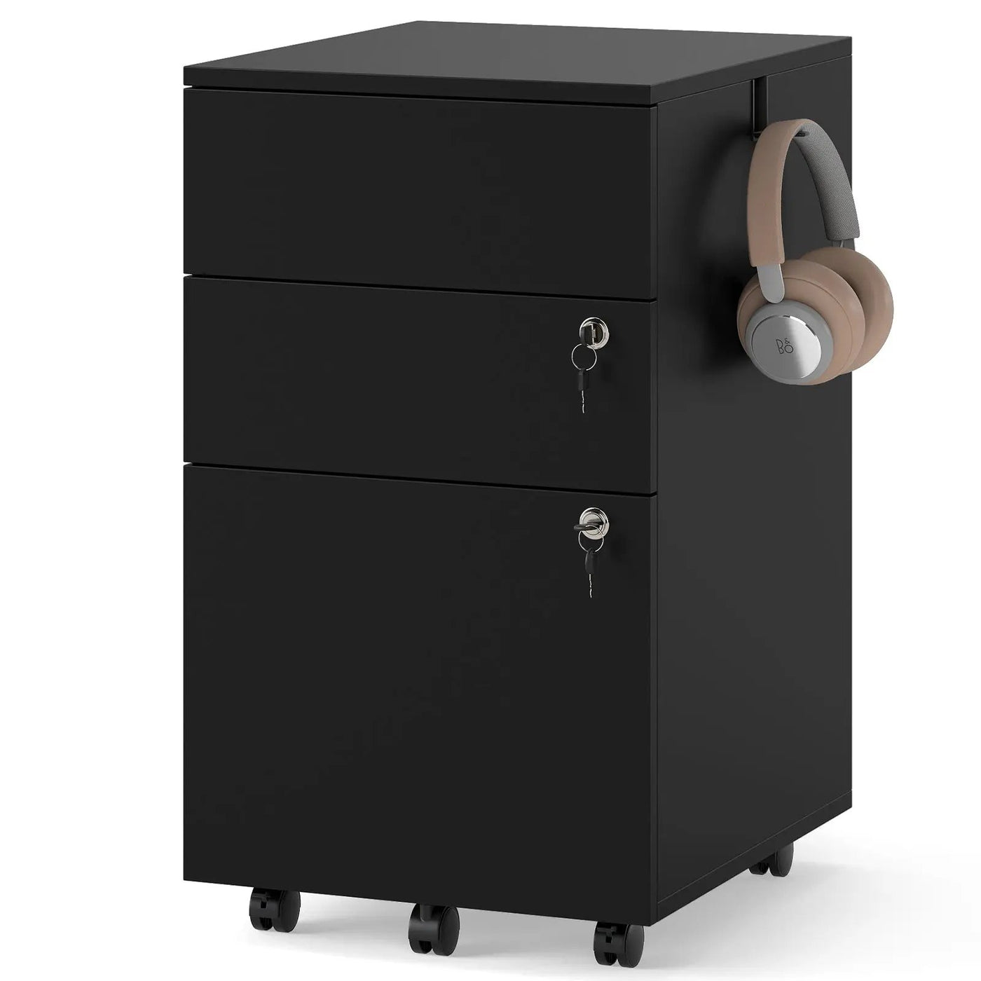 3 Drawer Filing Cabinet Locking Pedestal Desk by DirectDeals