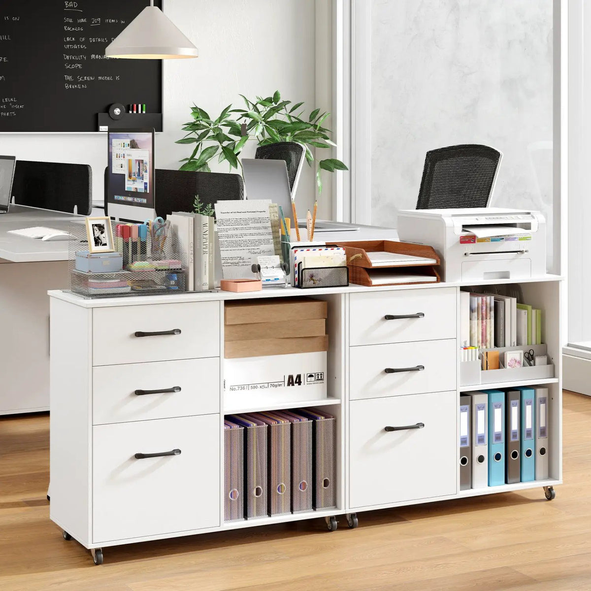 3-Drawer Mobile File Cabinet with Open Storage Shelves by DirectDeals
