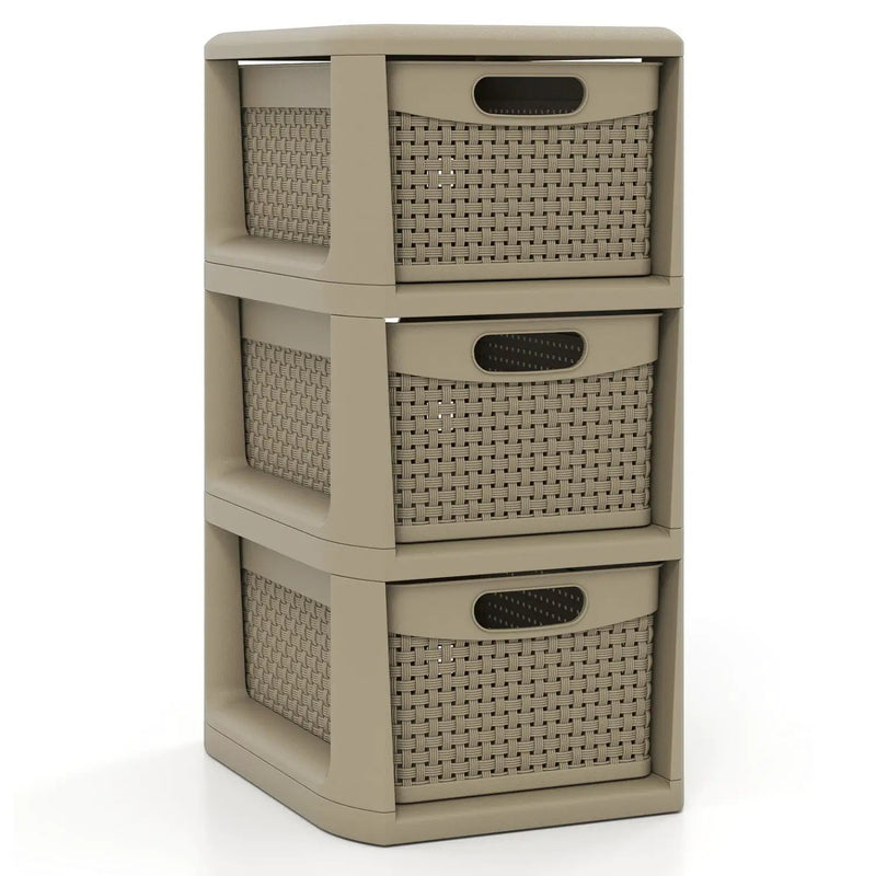 3-Drawer Storage Organizer with Wicker Patterns by DirectDeals