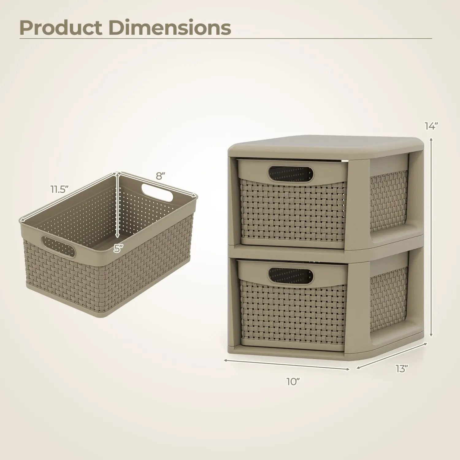 3-Drawer Storage Organizer with Wicker Patterns by DirectDeals