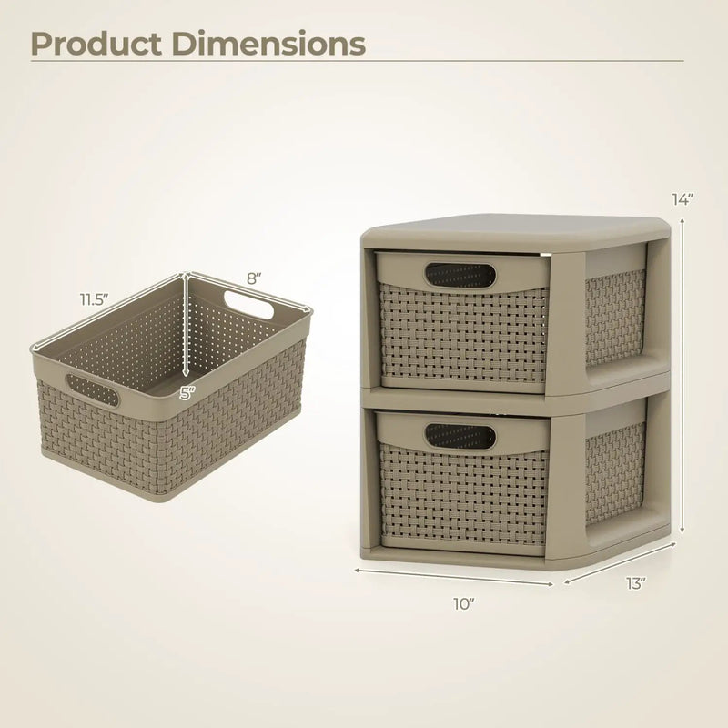 3-Drawer Storage Organizer with Wicker Patterns by DirectDeals