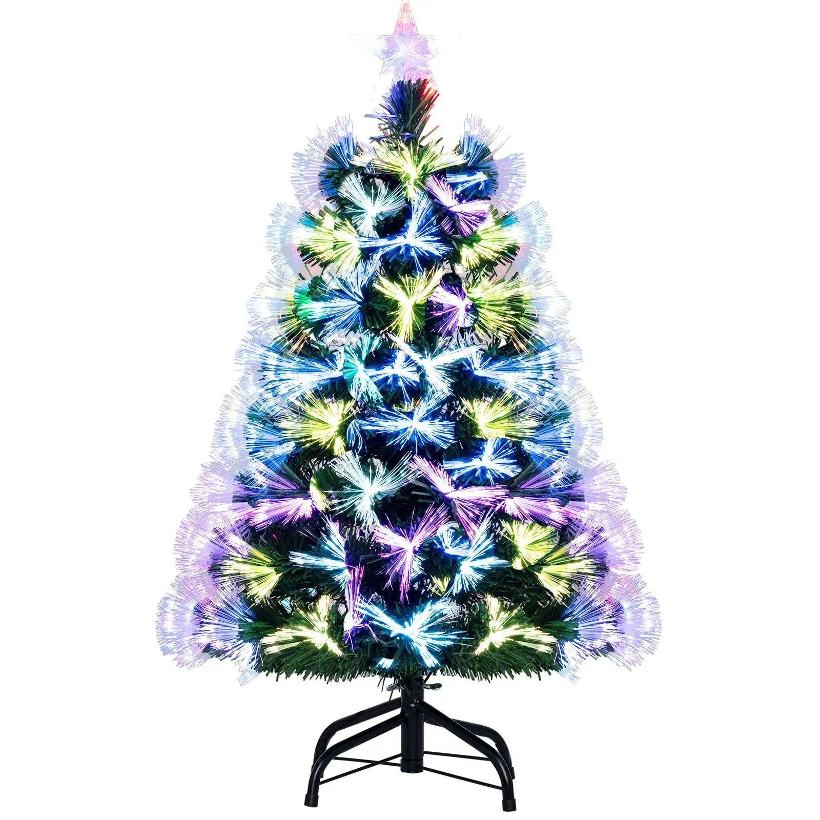 3 Feet Fiber Optic Christmas Tree with Branch Tips and Topper Star by DirectDeals