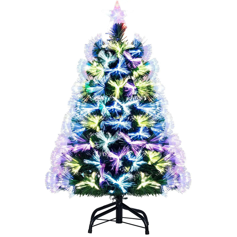 3 Feet Fiber Optic Christmas Tree with Branch Tips and Topper Star by DirectDeals