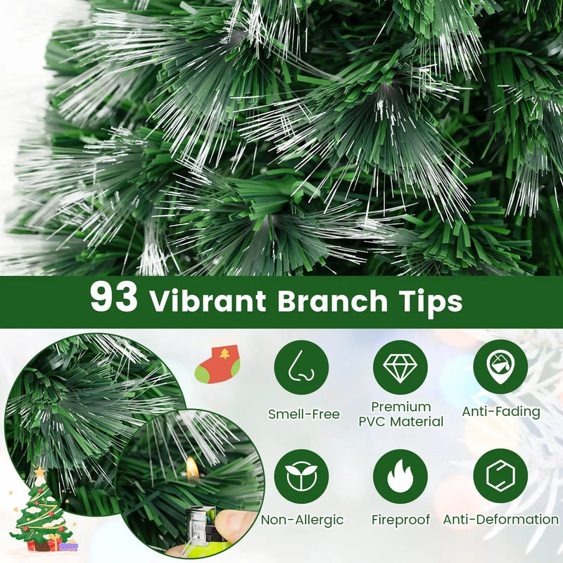 3 Feet Fiber Optic Christmas Tree with Branch Tips and Topper Star by DirectDeals