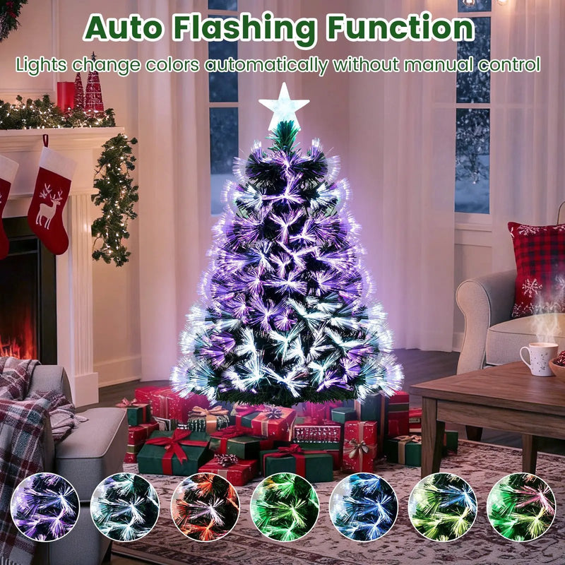 3 Feet Fiber Optic Christmas Tree with Branch Tips and Topper Star by DirectDeals