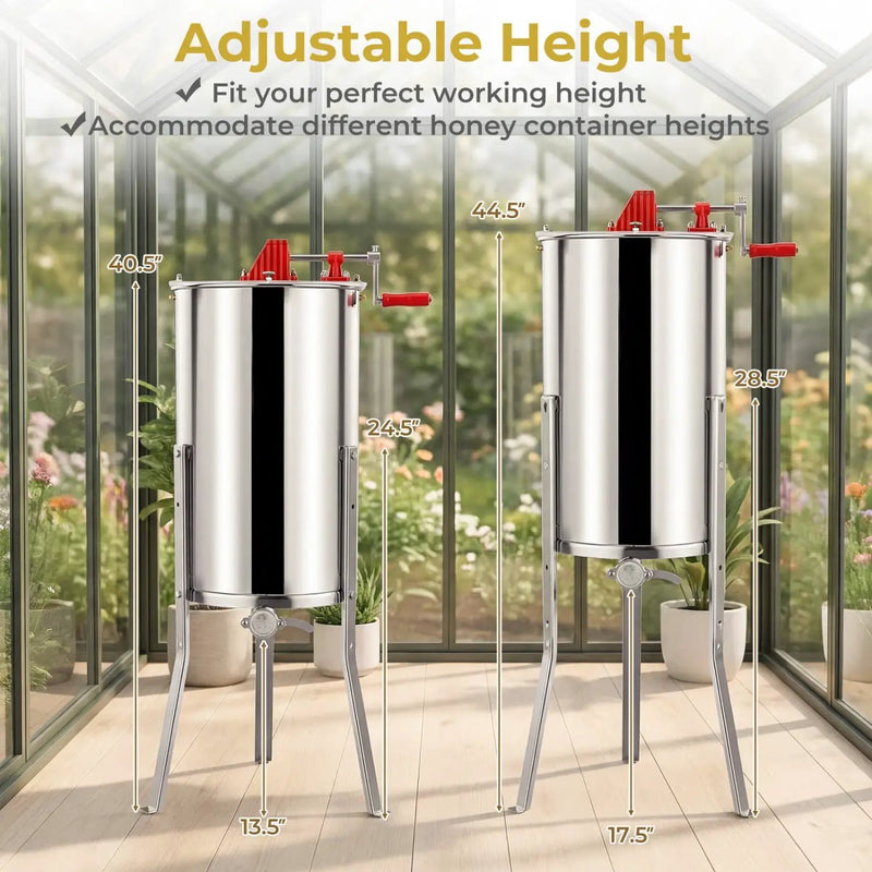 3 Frame Manual Honey Extractor with Bottom Gravity Flow Gate and Clear Lid for Home Apiary by DirectDeals