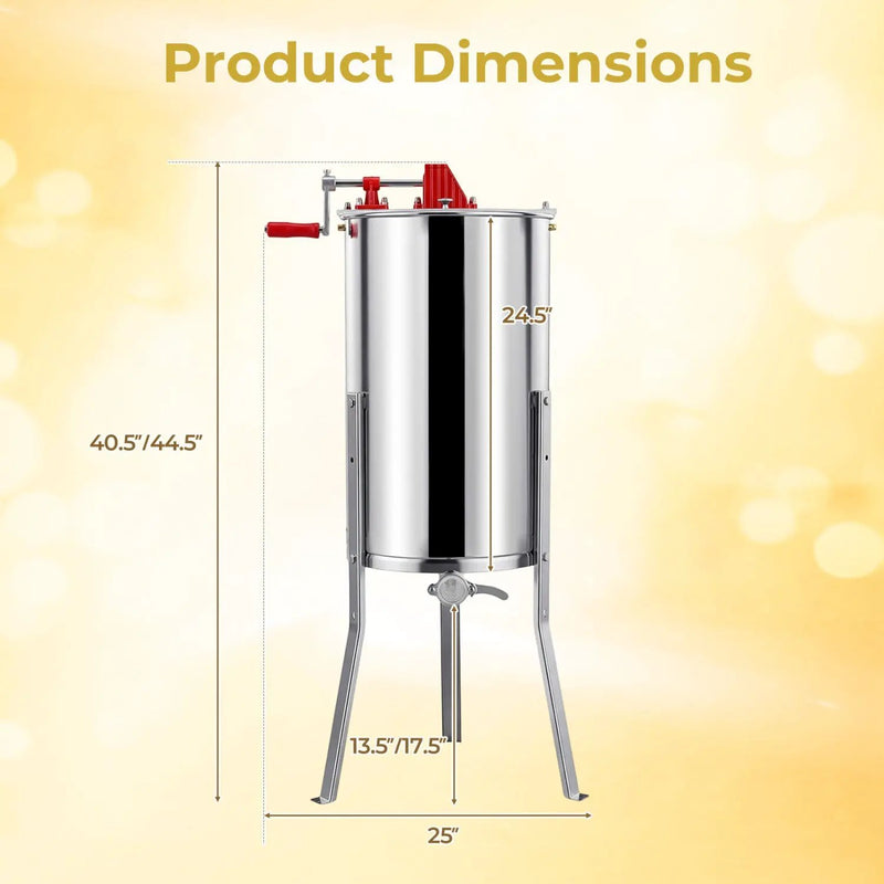 3 Frame Manual Honey Extractor with Bottom Gravity Flow Gate and Clear Lid for Home Apiary by DirectDeals