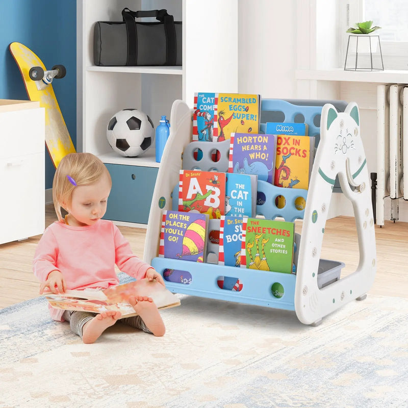 3-In-1 Double Sided Magnetic Dry-Erase Board with Stool and Flipped Writing Desktop by DirectDeals