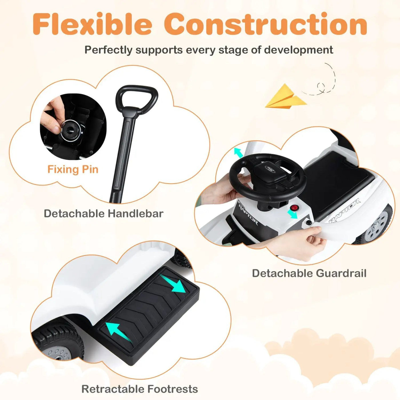 3-In-1 Licensed Ford Push Car for Toddlers by DirectDeals