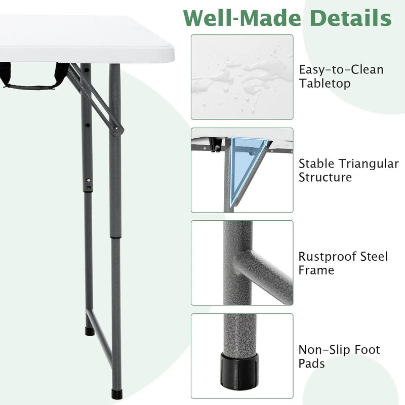 3-Level Height Adjustable Folding Table by DirectDeals