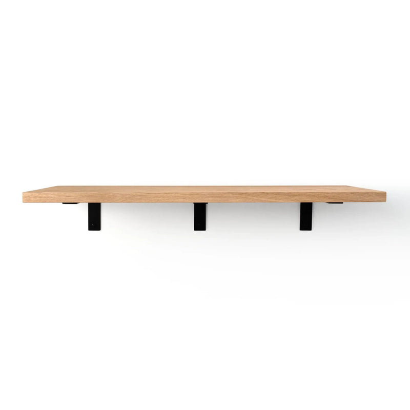 Deep Shelf with Black Steel L Brackets by NookWoodworking