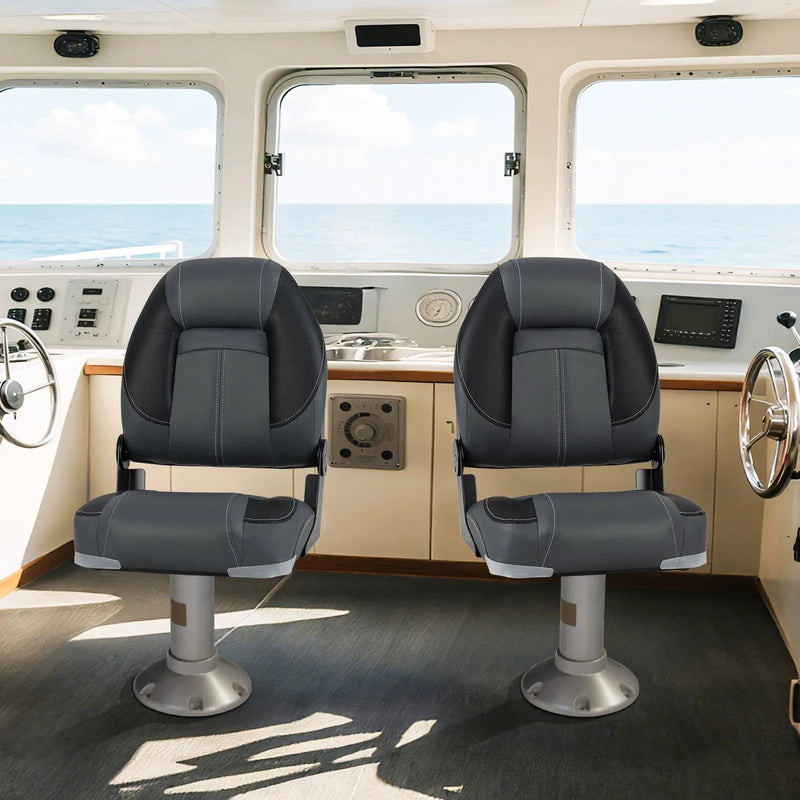 3-Pack Folding Boat Seats with 28D Soft Sponge Padding-Black by DirectDeals