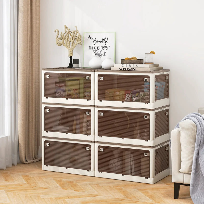3-Pack Stackable Storage Bins with Lids with 5 Opening Ways by DirectDeals