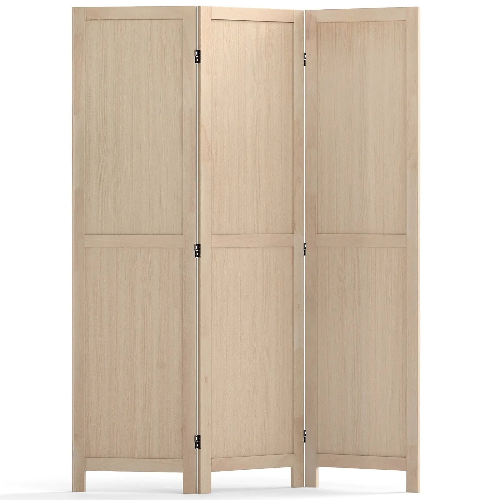 3 Panel Folding Room Divider for Home Office Bedroom Restaurant-Beige by DirectDeals