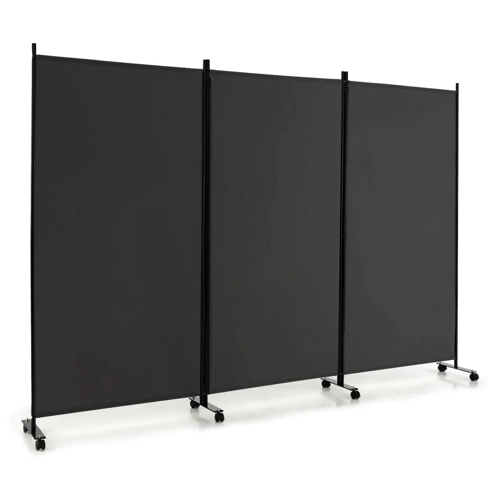 3 Panel Folding Room Divider with Lockable Wheels by DirectDeals
