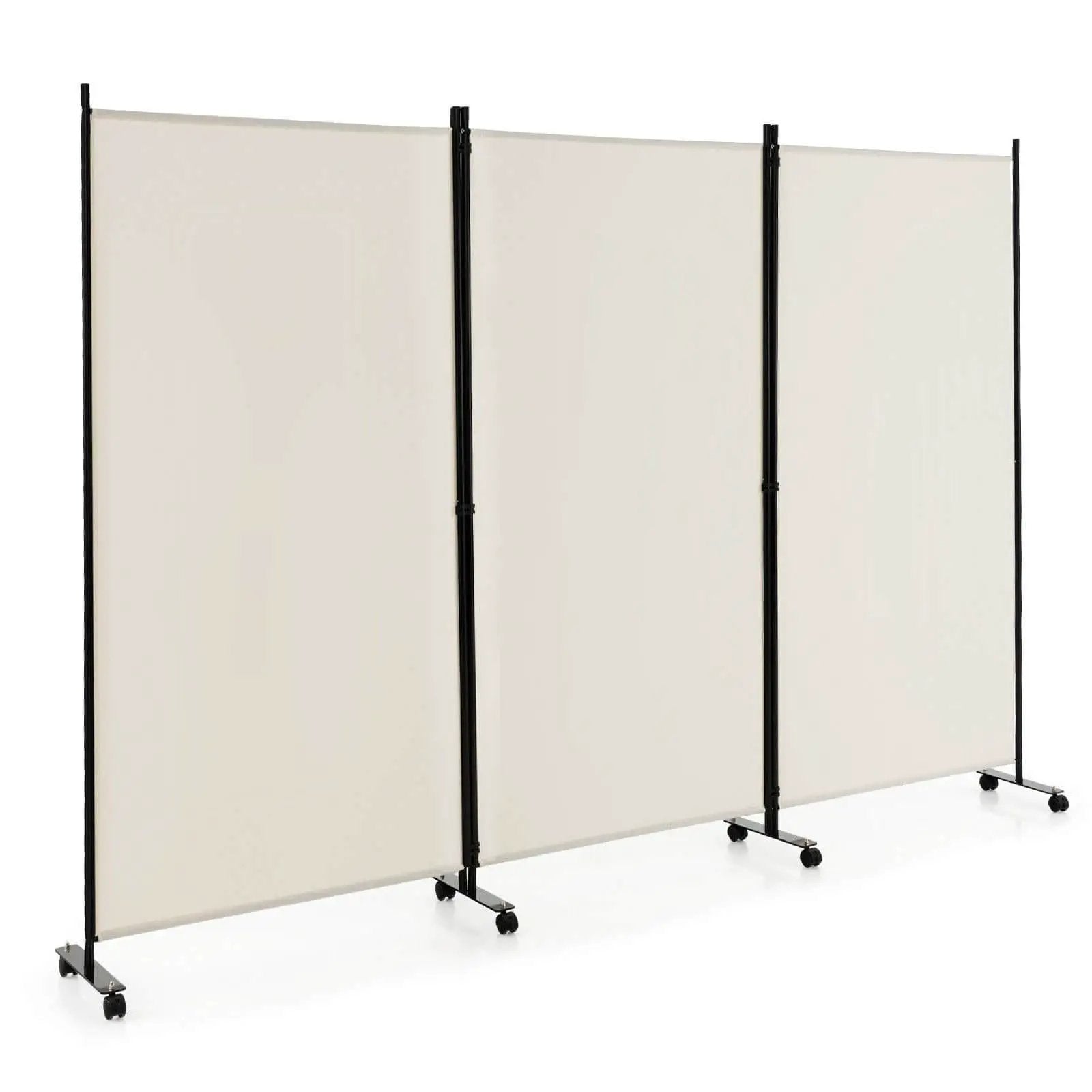 3 Panel Folding Room Divider with Lockable Wheels by DirectDeals